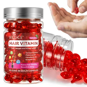 YECUCE Vitamin Hair Care Oil Capsules: 60 individually packaged capsules that moisturize dry hair, deeply nourish and hydrate it, leaving your hair smooth and shiny, Haircare Product Hydrating Moisturizing Hydrates Dry Hair