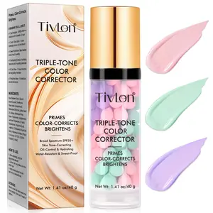 Tivlon Trio Sunscreen Concealer Primer, 40g, 1 or 2 Pack, Even Skin Tone, Moisturizing, Waterproof, Ideal for Makeup or Bare Face, Perfect Gift