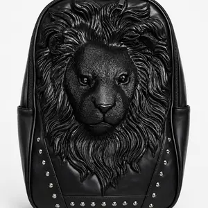 Black Lion Backpack – Premium 3D Designer Travel Bag SKU: 3049