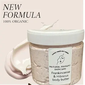 Frankincense and Hibiscus Body Butter - Elegant Fragrance for Skin Care - Natural Ingredients, Gentle Formula, Ideal for All Skin Types - Synthetic