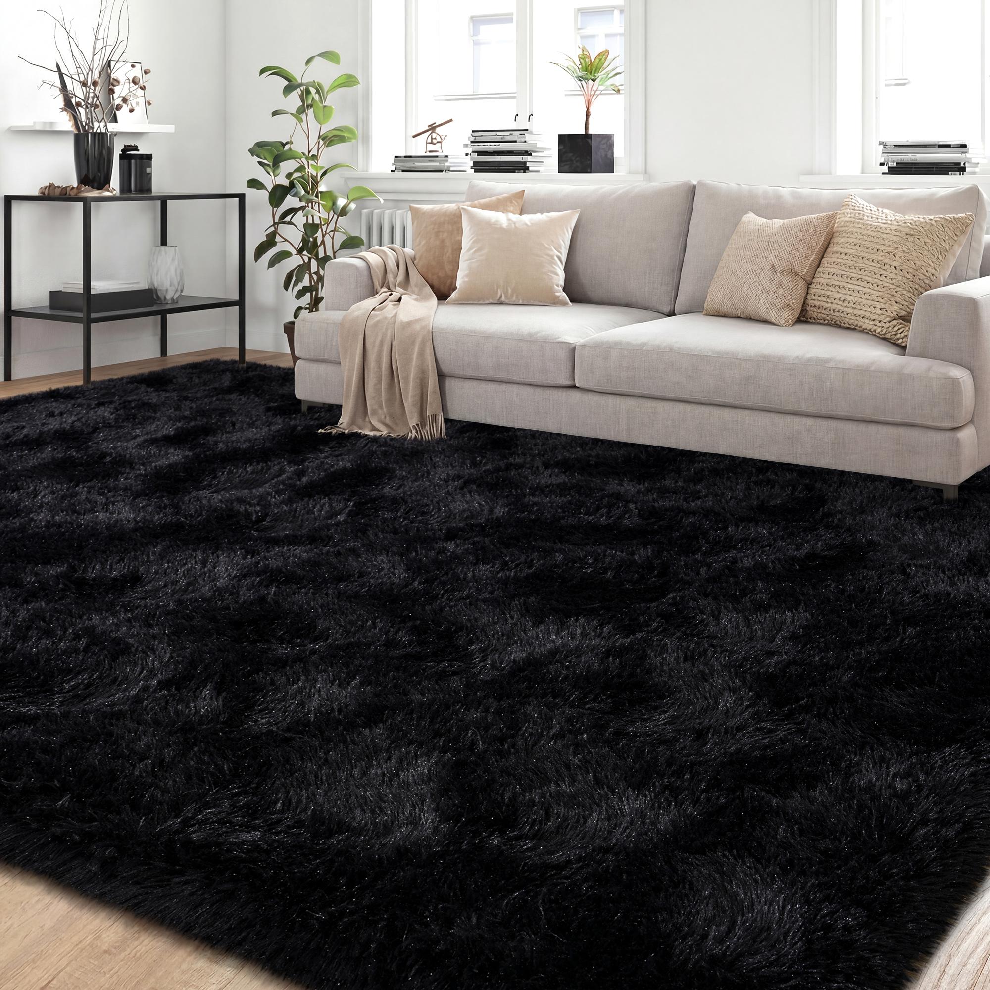 REZUTAN Super Soft Plush Shaggy Area Rug for Living Room Bedroom Nursery Kitchen and Bathroom Cozy Carpet with Free 4 Anti-Slip Stickers Back to School