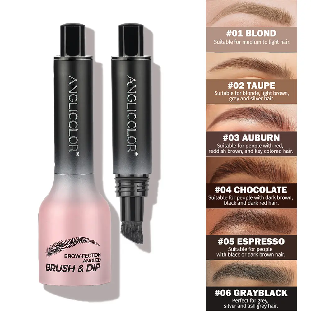 Eyebrow Gel Pen Natural Hair Like Brow Pencil Waterproof Long Lasting Brow Tint Marker with 5.0 Brush Head for Realistic Microblading Effect Makeup