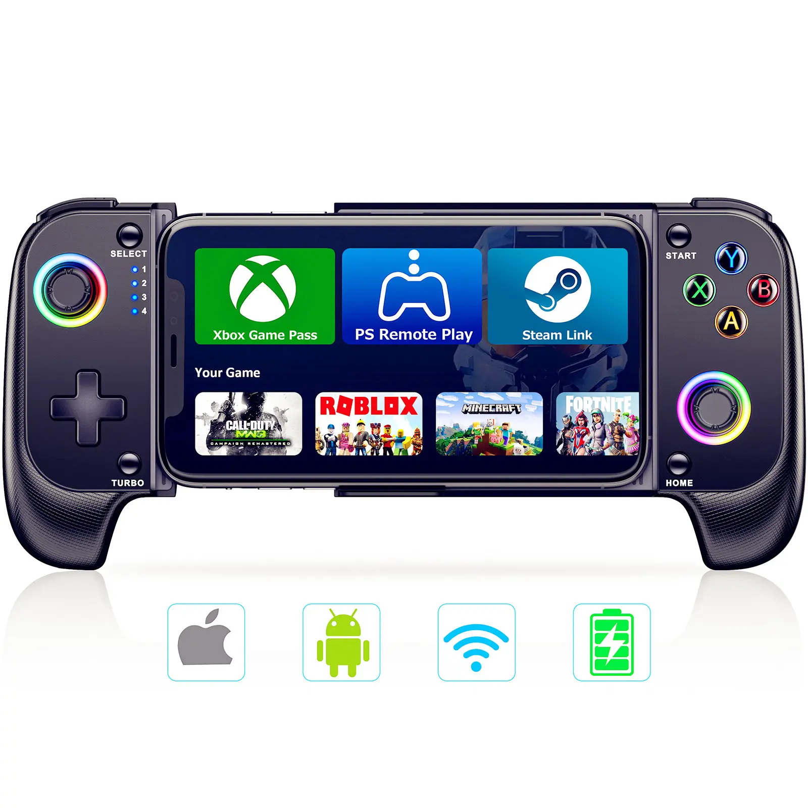 Gaming Controller Support Mobile Gaming Controller for iPhone/Android Controller, Wireless Phone ...