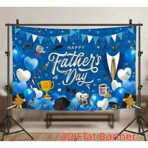 1PC,2D Flat Customize Backdrop Father's Day Themed Decorative Backdrop, Festival Party Photo Backdrop, Family Gathering Decoration Curtain, Decoration Background for Father's Day Celebration