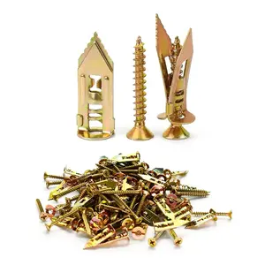 40/80/120 pcs self-drilling anchor screws, zinc-plated steel drywall anchors, heavy-duty metal expansion bolts, no drilling required, suitable for TVs, shelf straps, gypsum boards, cabinets summervibes