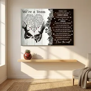 Couple canvas painting, a "I love you" couple gift, a canvas painting with the theme of "Meeting each other is fate". It is a couple canvas painting suitable as a birthday or anniversary gift for lovers. Wall art decoration