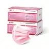 GTT Pink ASTM Level 1 Disposable Medical Face Masks 100 Pack, 3 Ply Soft White Earloop Breathable Adult Protective Masks