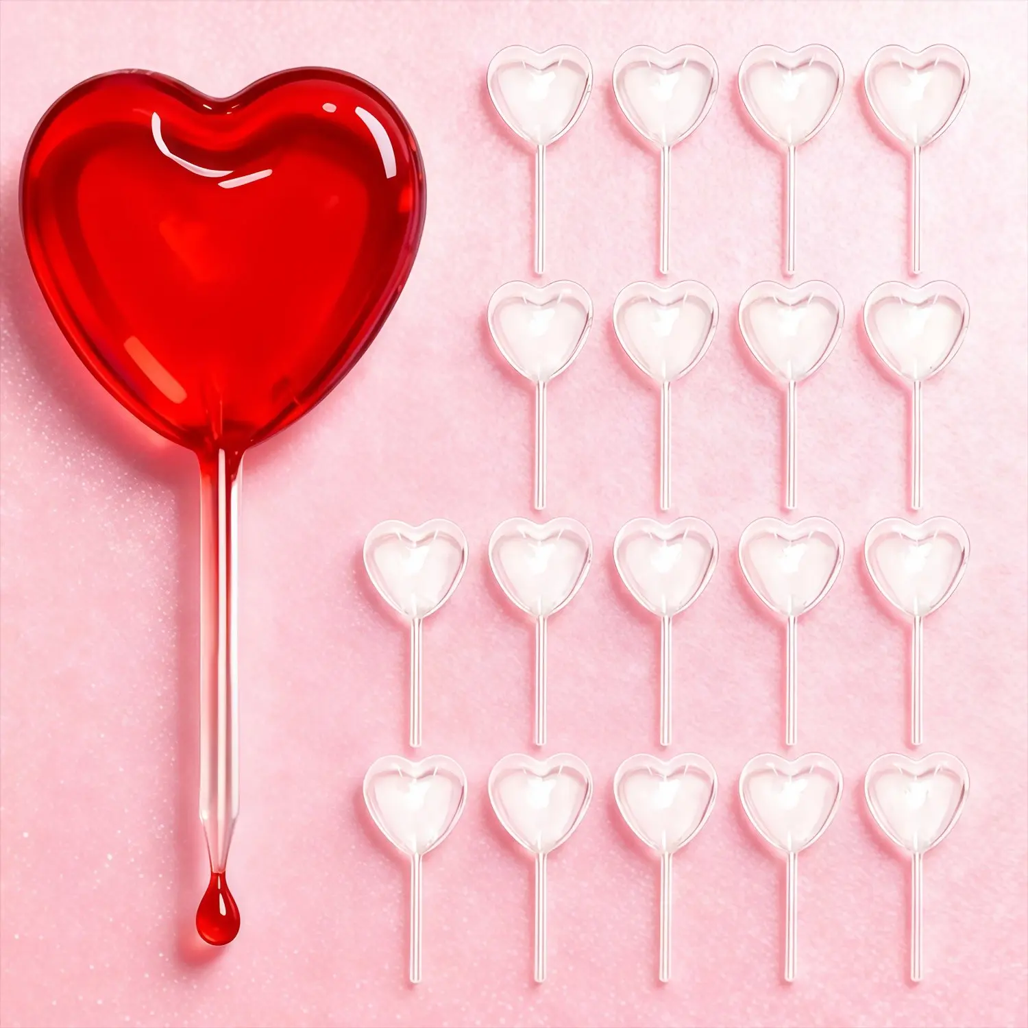 Heart-Shaped Dropper, Transparent Plastic Dispenser, Precision Transfer, Home Use, Lab Equipment, Ergonomic Design, High-Quality Plastic