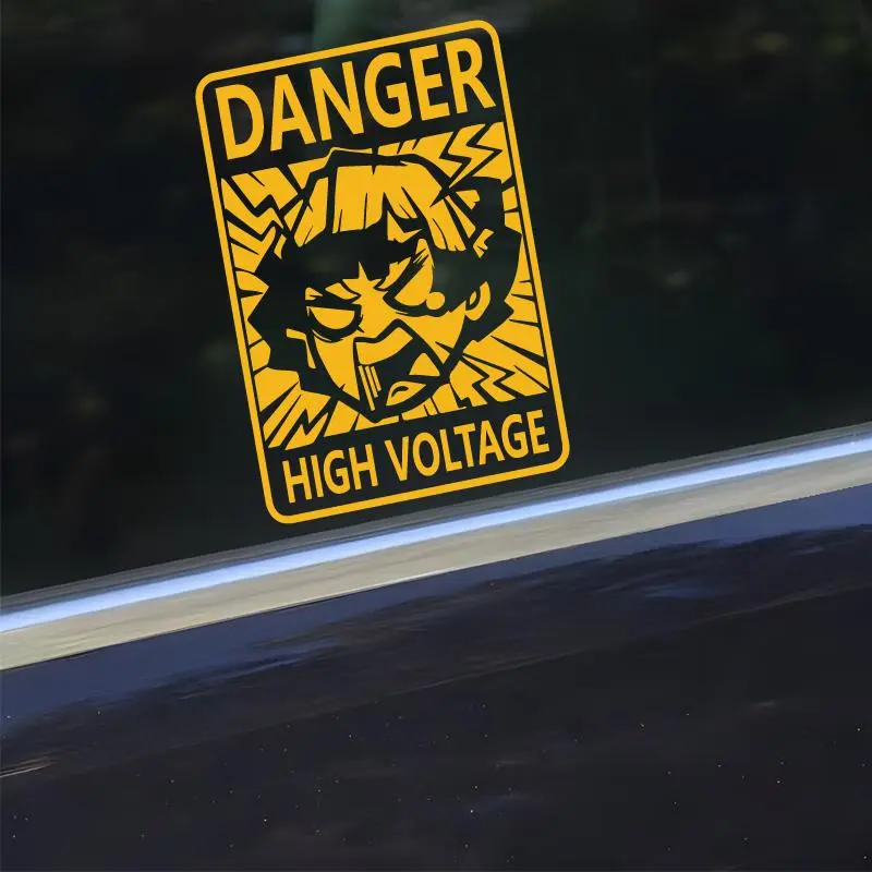 ”DANGER！HIGH VOLTAGE“Agatsuma Zenitsu DECAL,CREATIVE&FUNNY DECAL ,FOR new energy automobile,HIGH quality! 2026 Decoration for your cars