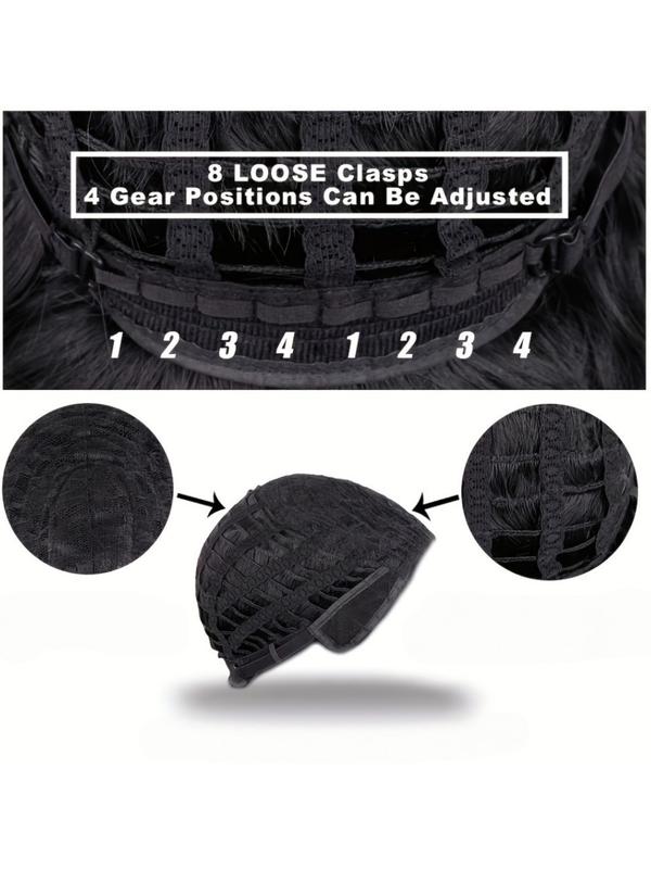 Short Pixie Wigs for Women, Wavy Synthetic Short Hair Wig with Bangs, Curly Pixie Wig for All Seasons, Glueless Bangs Wig