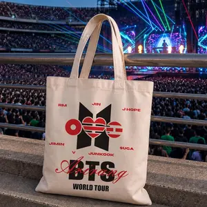 ARIRANG Canvas Tote Bag, Kpop Concert Fan Merch, ARMY Stadium Bag
