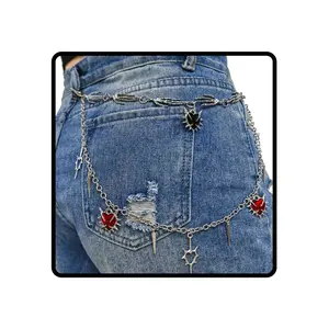 ELABEST Gothic Layered Pants Chain Heart Wallet Chains Y2K Keychains for Women Jeans Trousers Pant Pocket