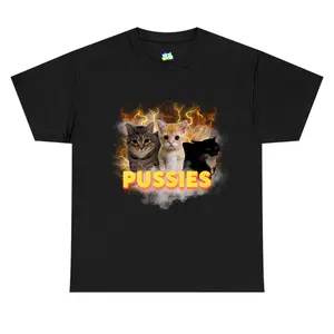 P cats funny T-shirt, Made in USA knitted pure cotton comfortable shirt