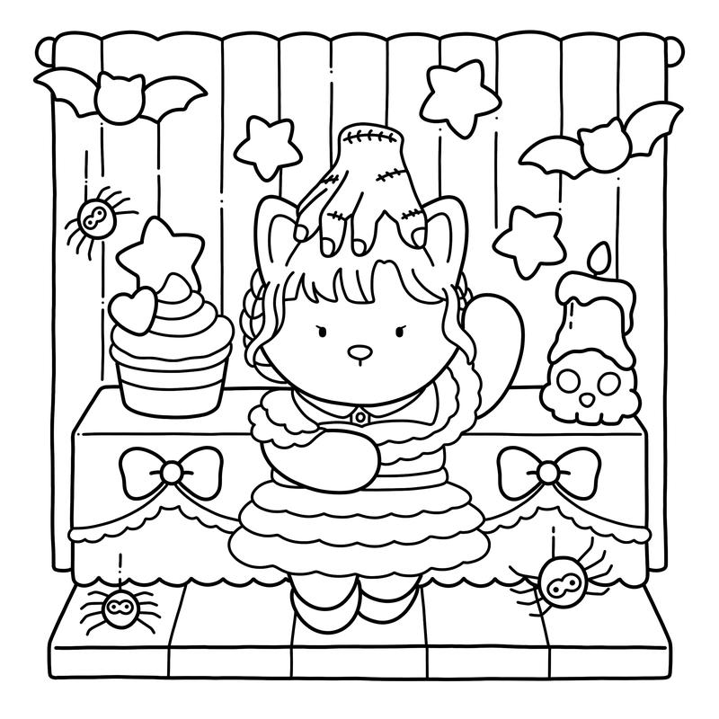 Mojidoo Fuzzy Meowvies 2 Cozy Movie-Inspired Cat Coloring Book for Adults & Cinephiles 30+ Unique Pages Bold Designs Single-Sided Printing 8.5 x 8.5 Inches