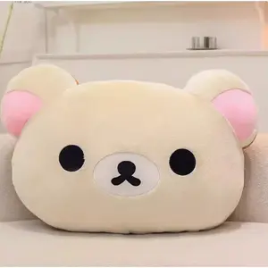 44cm Cute Rilakkuma Plush Toy Back Support Detachable Cover Bedside Large Pillow Comforter Washable Sleeping Pillow Gifts