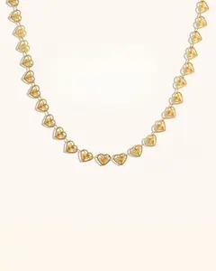 Amelia Dainty Heart Chain Necklace – Waterproof & Non-Tarnish Gold