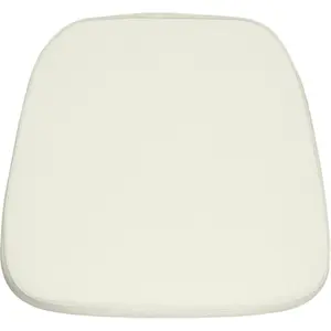 212 MAIN Outdoor White Chiavari Chair Cushion - Fabric Upholstery, Foam Cushioning, Compatible with Wood-Resin Chiavari Chairs