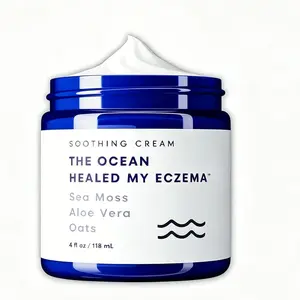 Natural Soothing Facial Massage Cream - Seaweed & Oat Ingredients - Moisturizing Cream for Sensitive, Dry Skin