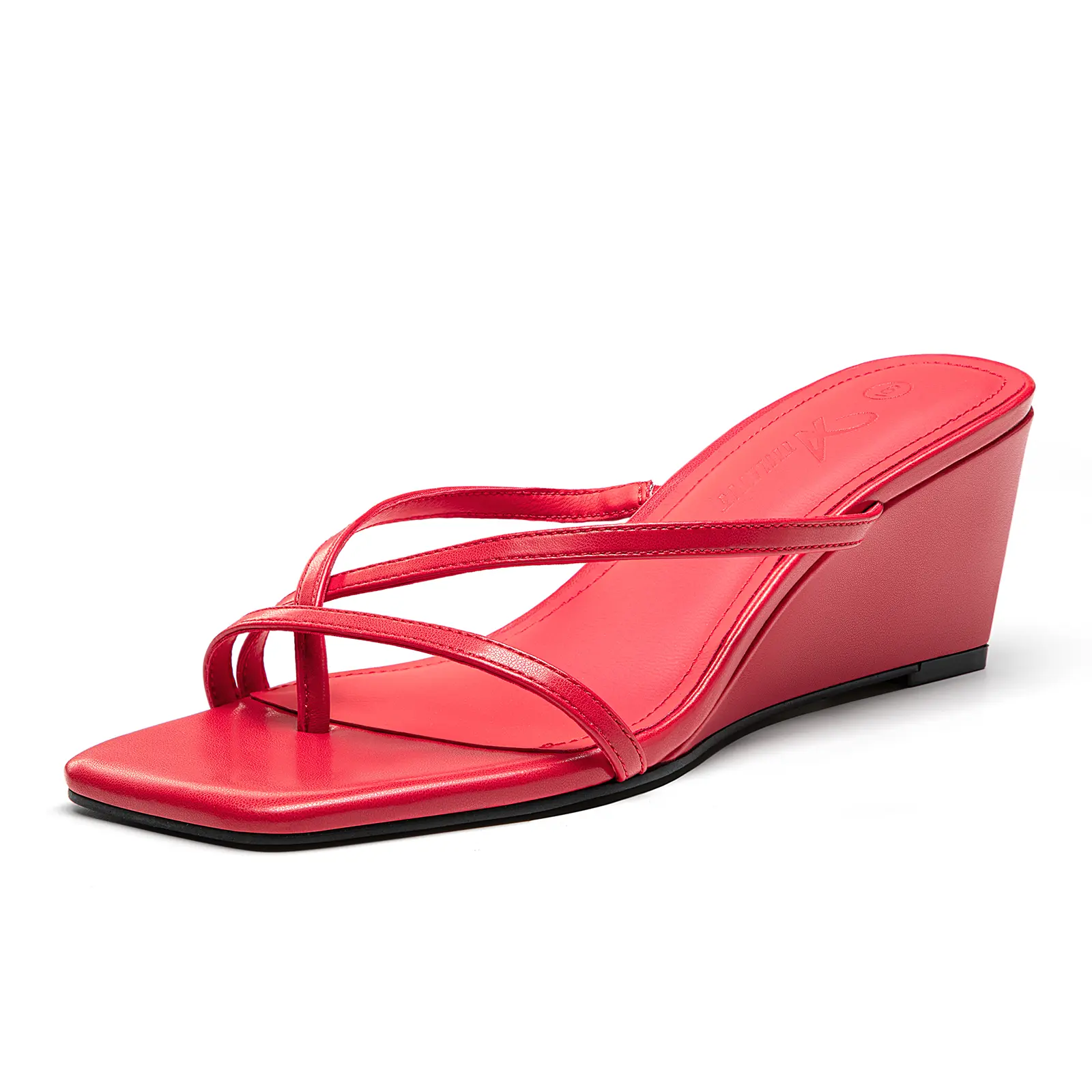 Women's Chic Thong Sandals, Lightweight Strappy Slip On with a Comfortable 2.4-Inch Lift for Dressy Outfits, Women Sandals, Comfortable Heels, Footwear, Elegant Heels, Square Toe, Cushioned, 2.4 In, Standing, Toe Thong, Elegant Fashionable Sandals, Heels