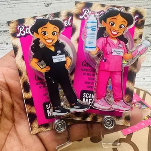 Medical Girlies Glitter Badge Reel: Funny Nurse ID Holder