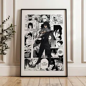 My Hero Academia Shota Aizawa, Eraser Head Manga Panels Poster: Anime Print, Anime Satin Poster