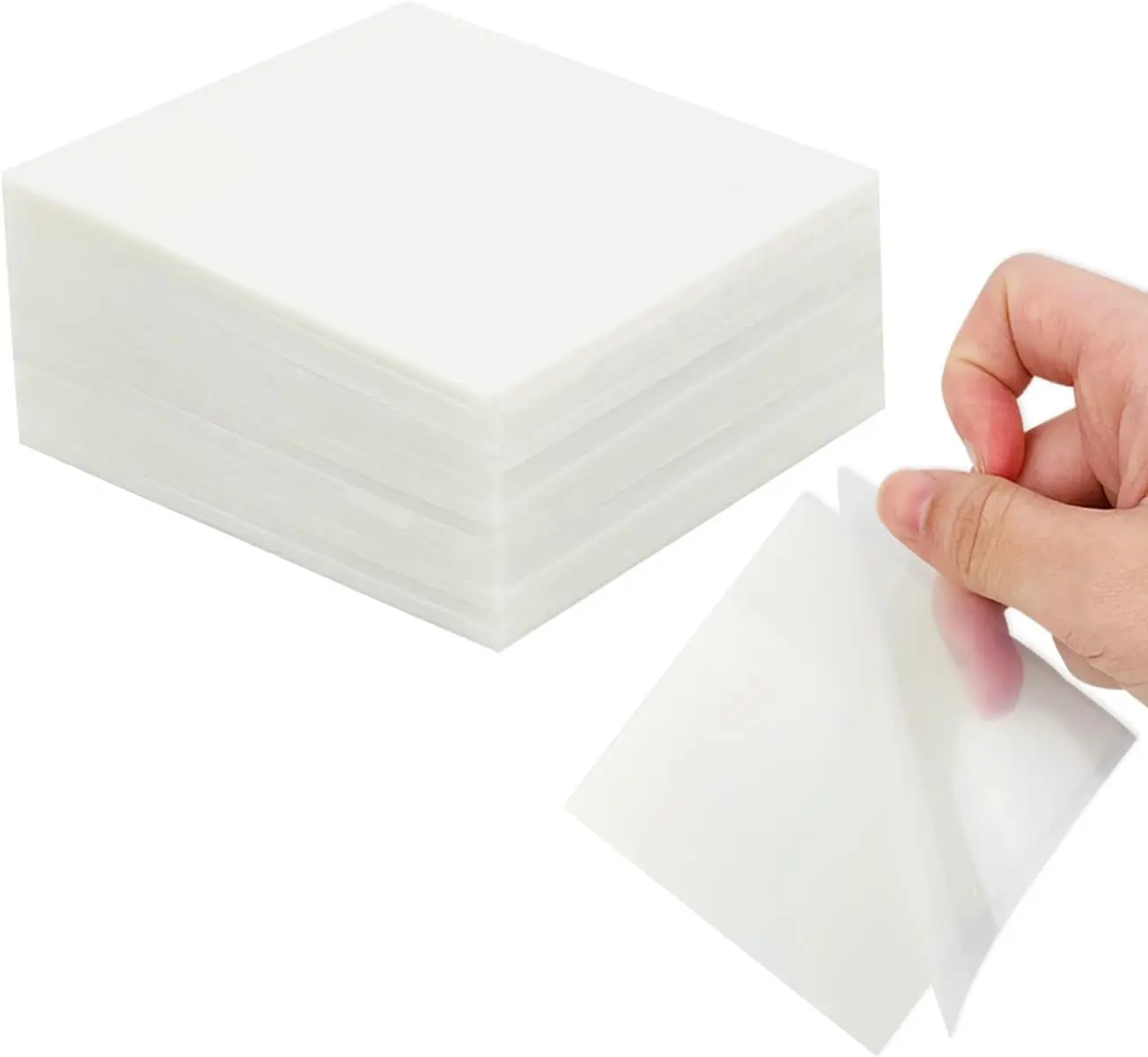 6Pack Transparent Sticky Notes, Clear, 3’’ x 3’’ Translucent, Waterproof See Through, 300 Sheets