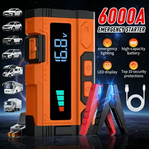 6000A car emergency starter, car emergency repair set, 8000 mah battery jumper, Car power bank jumper, equipped with smart alligator clip, 12V/24V emergency start box, universal for cars