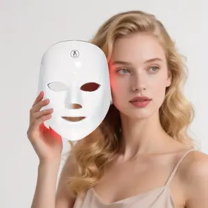 7 Color LED Face Mask, Rechargeable USB Powered, 400mah Lithium Battery, Fragrance-Free Skincare Device, Modern Design for Women's Beauty Gift