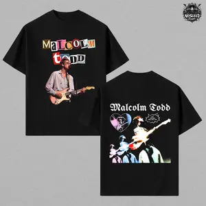 Malcolm Todd Vintage Collage Graphic Tee, Indie Pop Concert Shirt, Retro Photo Tour, Cotton, Fabric,Top, Breathable, Casual, Classic, Crewneck Style Unisex Streetwear Gift
