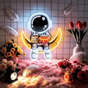 Astronaut Neon Signs, Handmade Artwork, Moonlight, Personalized Astronaut, Bedroom Decor, Birthday Party Decor, Gifts for Men and Kids, USB Powered, Multi Gear