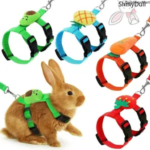 4-Pack Rabbit Harness Leash Set Adjustable Small Pet Vest