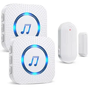 Door Open Contact Sensor Alarm Door Chime with 500 FT Range 26 Chimes 5 Adjustable Volume for Business Store Home Office 2 Receivers +1 Sensors