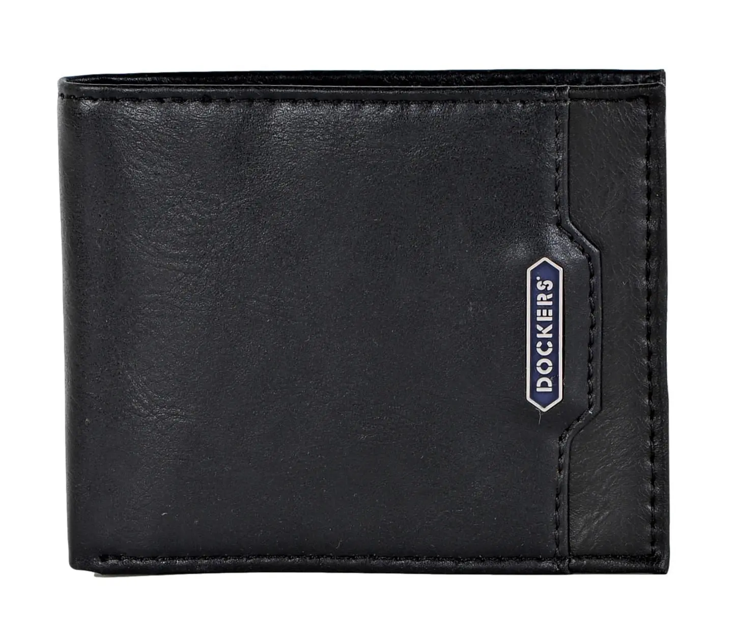 Dockers Men's RFID-Blocking Extra Capacity Slimfold Wallet Black Coated Leather 9 Card Slots 2 Slip Pockets Currency Compartment Model 31DK130031