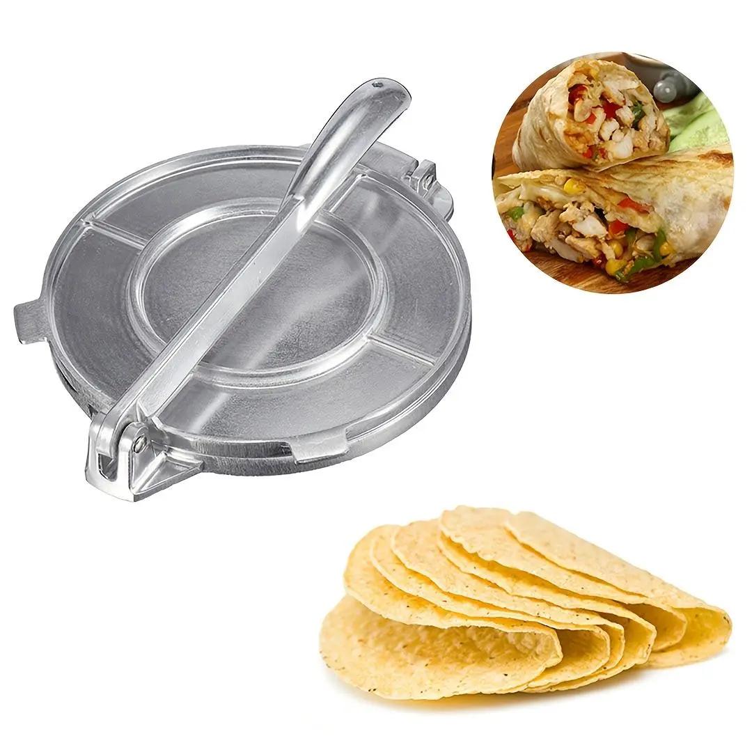 Stainless Steel Tortilla Press, 1 Count Foldable Tortilla Dough Press with Handle, Kitchen Utensils & Gadgets for Easy Tortilla Making, Pancake, Burrito, Tortilla Maker, Tortilla Machine