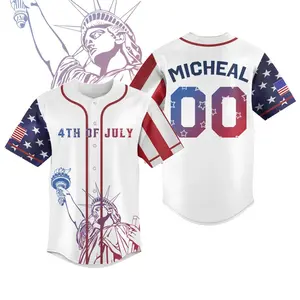 Personalized 4th Of July Baseball Jersey, Usa Men Jersey Shirt, Independence Day Shirt For Him, Patriotic Shirt America Athletic Jersey #Baseballjersey