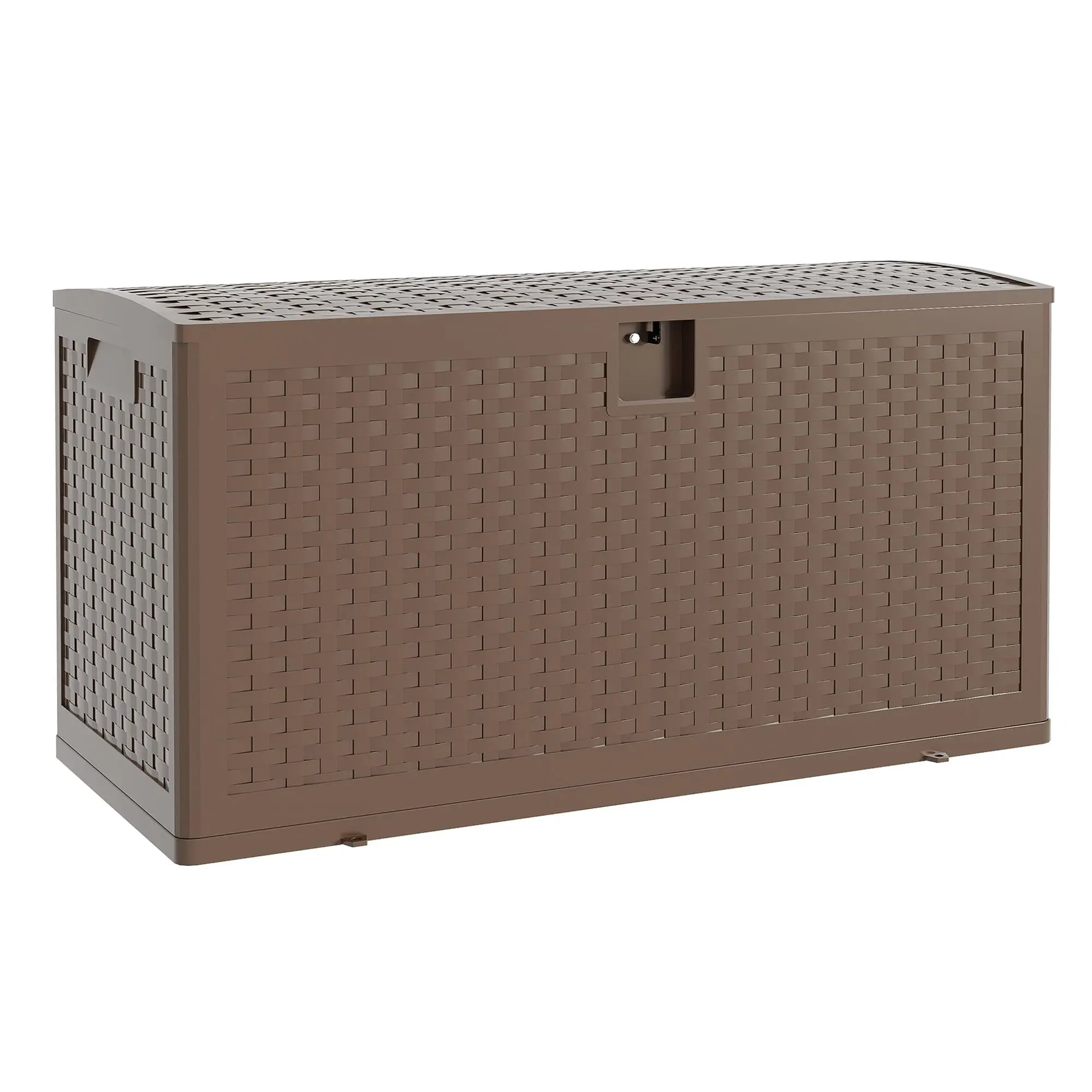 73 Gallon Outdoor Resin Storage Box Waterproof Lockable Deck Box with Handles for Patio Cushions Garden Tools Pool Accessories