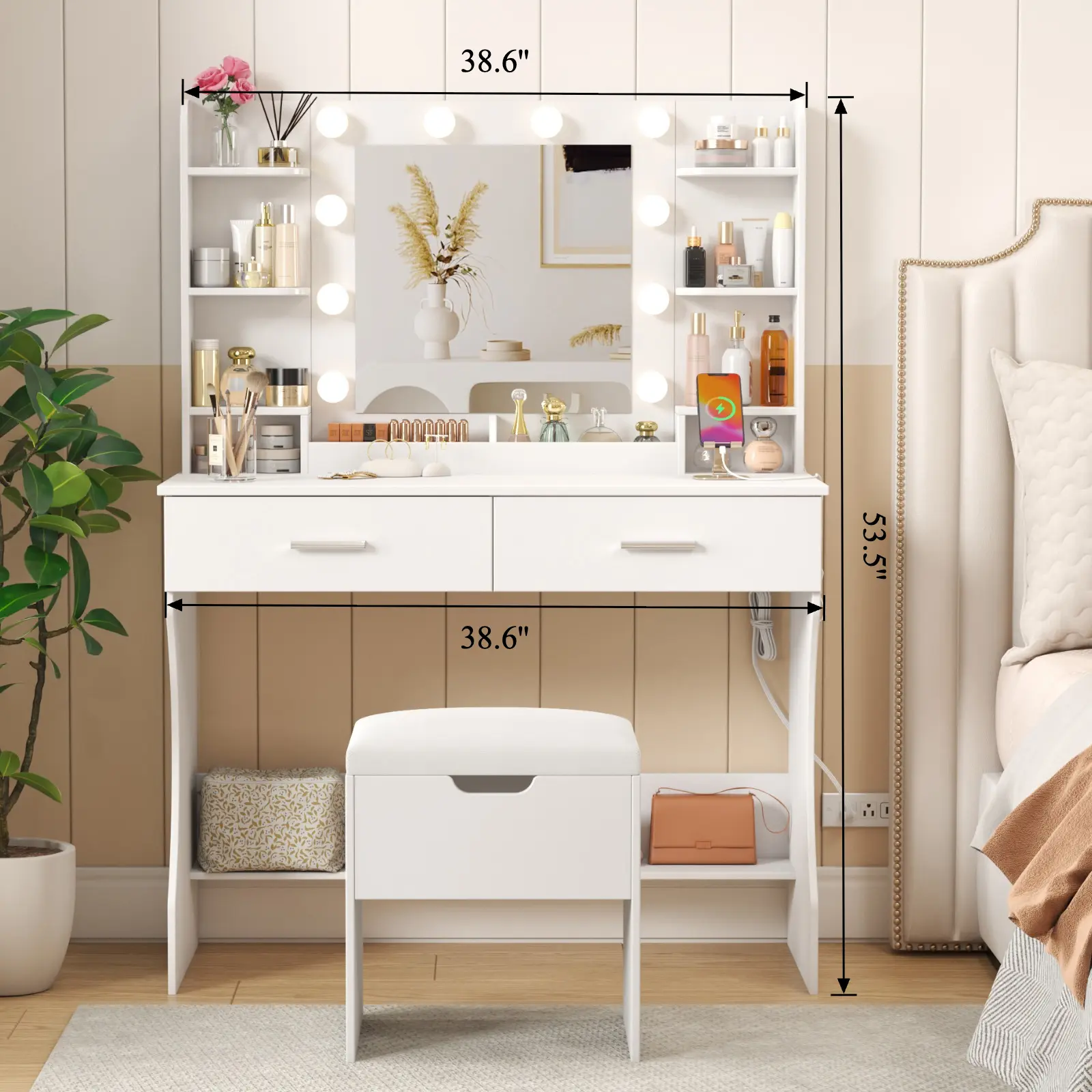 Upgraded Bulb, White, 38.6''W