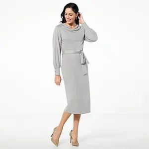 Tower Hill by Christie Brinkley Knit Cowl Neck Dress