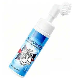 Shoe Cleaning Kit, Deep Cleaning Protective Foam, 260g Sneaker Stain Remover, Cleaner with Gentle Formula, Footwear Care with Brush and Cloth, Fabric Leather Rubber Maintenance for Daily Travel Use