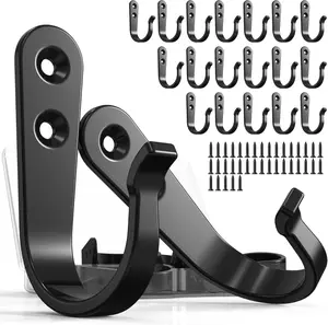 Coat Hooks 20PCS Heavy Duty Metal Wall Single Prong Hanging Hooks with 40 Screws