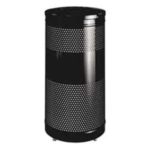 212 MAIN Heavy-Duty Galvanized Steel & Plastic Trash Receptacle, 25gal, 18in x 35.50in, Black, Cable Lift, Fire Safe - Ideal for Baby & Maternity Room Use