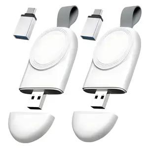 2PCS USB Type C Watch Charger Compatible with iWatch, Travel Wireless Charger, Portable Magnetic Fast Charging for iWatch Series 9 8 7 6 5 4 3 2 1 SE Ultra