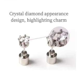 LED Earrings, Light Up Stud Earrings, Glowing Diamond Crown Pendant Earring for Women and Men, LED Jewelry for Party, Wedding, Birthday, Night Out, Disco, Festival Sparkling Zirconia