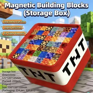 My Magnetic World Blocks DIY Building Blocks Mc Peripheral Children Assembly Educational Strong Magnet Toy for Boys Age 3+