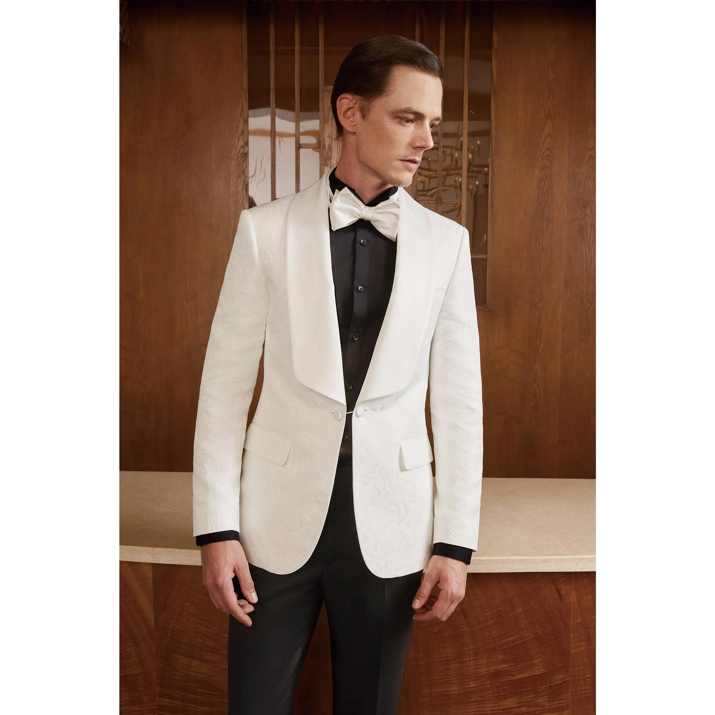 The Ivory Serenity Tuxedo | White Shawl Lapel Tuxedo