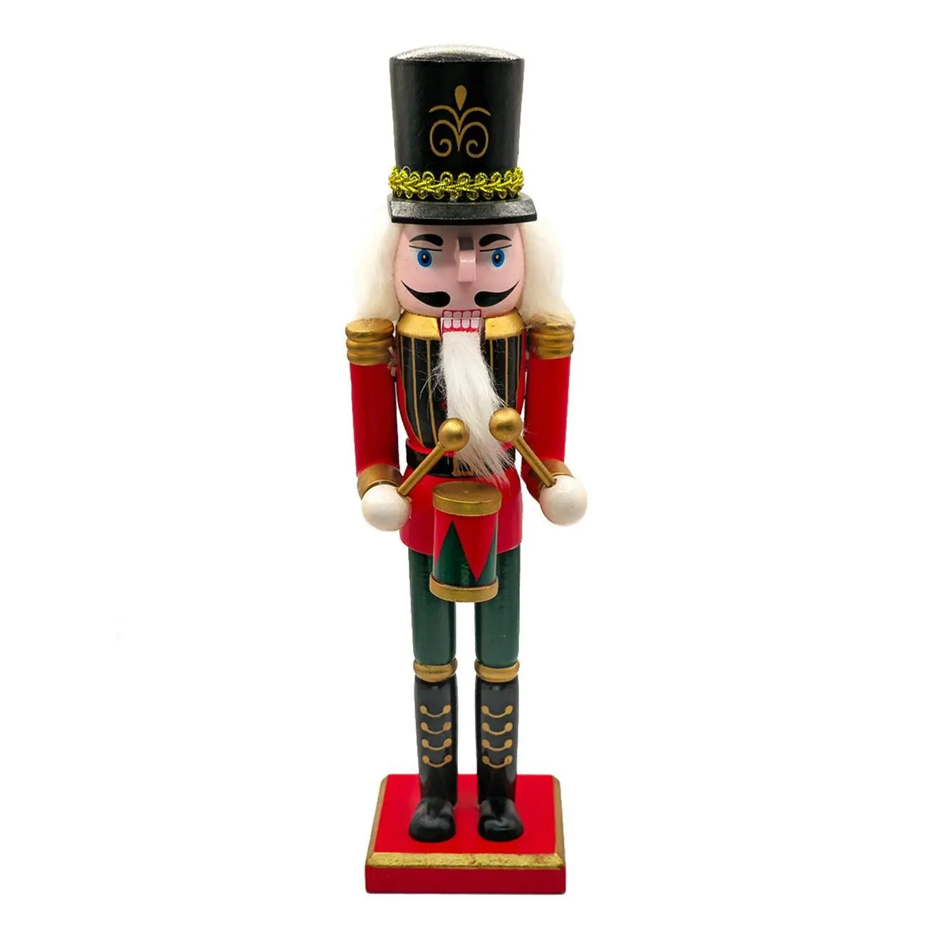 Christmas Nutcracker the Drummer. Wizardi Classic Wooden Festive Decoration F07M14-38-N01724C