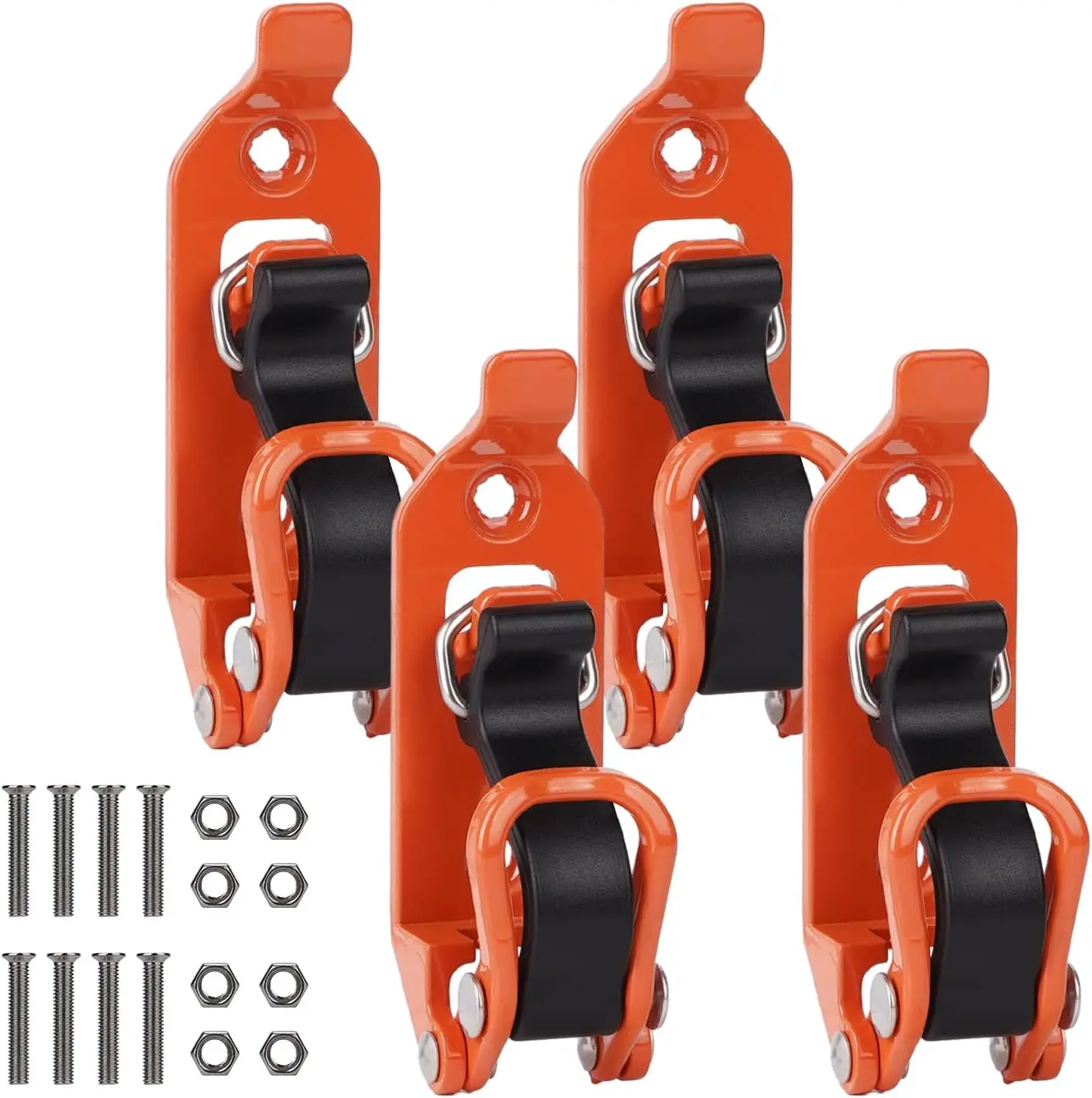 4 Pack Shovel Mount for Roof Rack, Metal Rubber Clamp Wall Mounting Brackets, Durable Axe Holder Clamp Mount Kit for Truck, Roof Rack, Boats, Axe and Family Workshop Tools