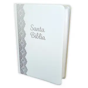 Biblia para Boda con Letra Grande Manual 12 puntos RV1960, imit. piel blanco y plateado