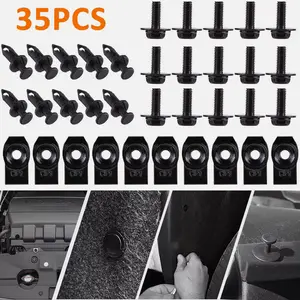 SJPACK Body Bolts & U-nut Clips For Ford - M6 Engine Under Cover Splash Shield Guard Automotive Vehicle