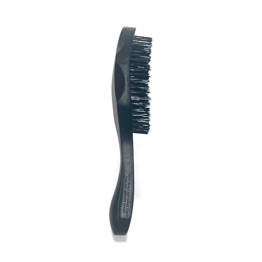 JIGGSAWMILLIONS Hard Wave Brush for Men, Hard Bristles for Thick Coarse Hair, Wave Styles - Hard Black Wave Master